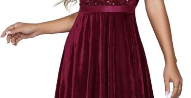 HomRain Women’s Velvet Dresses Sleeveless Sequin Cocktail Dress for Women MIdi Dress for Night Out Party Christmas HomRain Women’s Velvet Dresses Sleeveless Sequin Cocktail Dress for Women MIdi Dress for Night Out Party Christmas