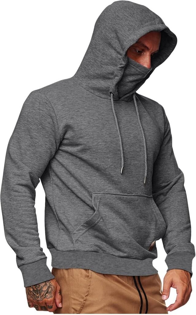 Hooded Basic for Mens Fall Winter Long Sleeve Hoods Outfit Sweatshirt Mens 2024 Y2K