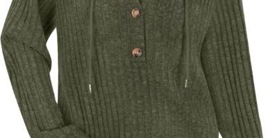 Hoodies for Women Ladies Jumpers Long Sleeve Tops Drawstring Button V Neck Casual Pullover Sweatshirt Spring Autumn Winter Tunic Clothes Hoodies for Women Ladies Jumpers Long Sleeve Tops Drawstring Button V Neck Casual Pullover Sweatshirt Spring Autumn Winter Tunic Clothes