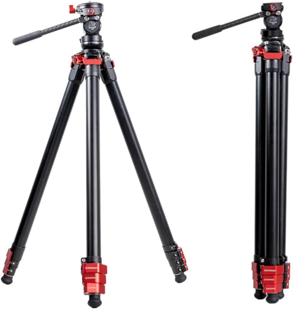 IFOOTAGE Tripod Gazelle TA3B with K3 Fluid Head, Professional Portable Travel Tripod Kit for Canon Nikon Sony Olympus Panasonic DSLR Camera