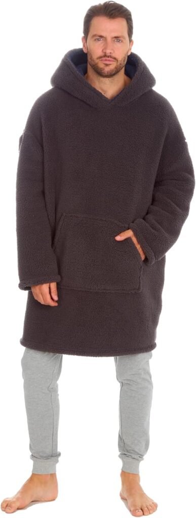 INSIGNIA Mens Oversized Hoodie Blanket Borg Fleece Winter Warm