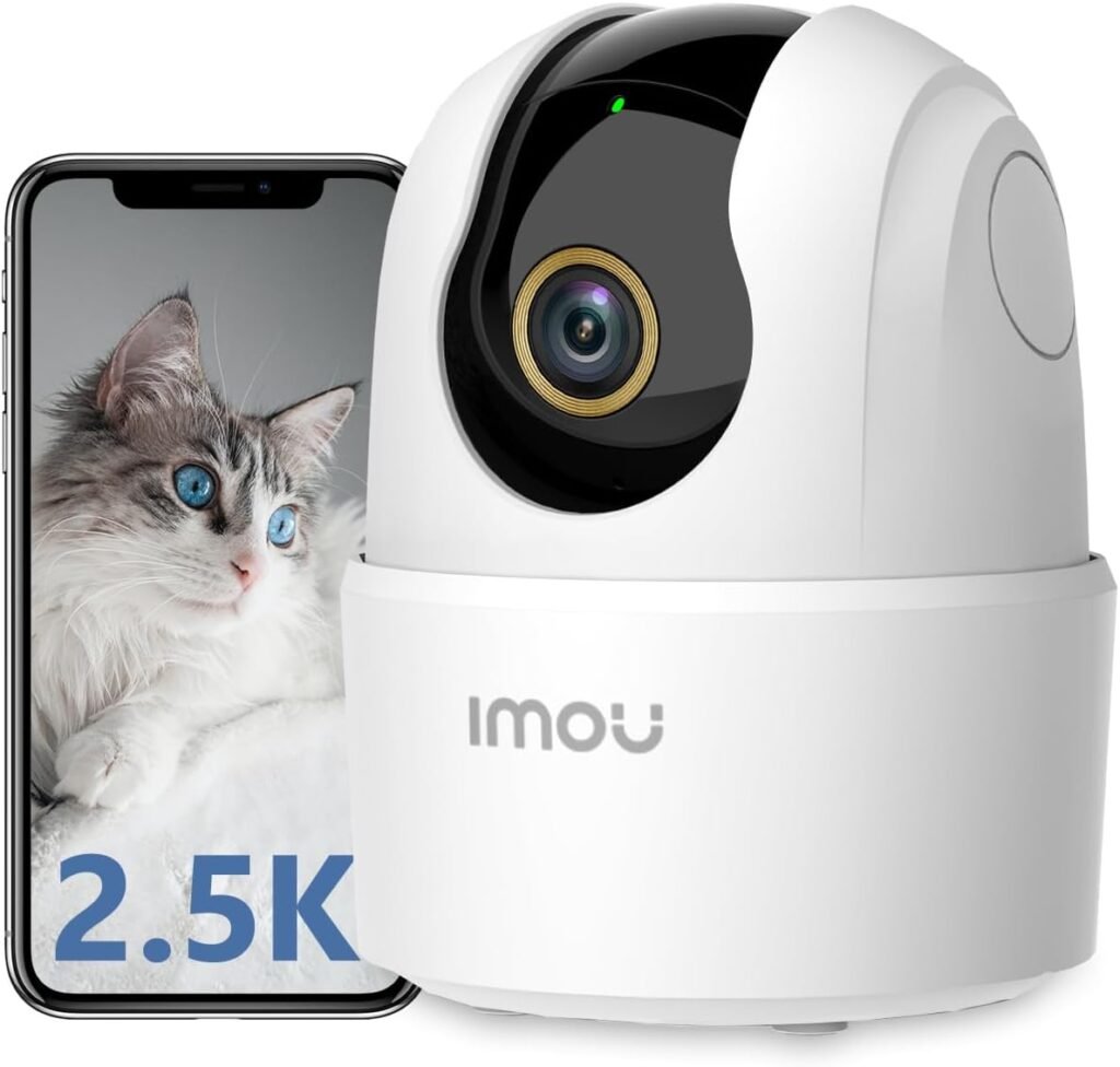 Imou 2.5K Security Camera Indoor, CCTV WiFi Camera 4MP, Pet Dog Camera Baby Monitor with Motion Sound Detection, 360° Rotational Views, Night Vision 10m, 2-Way Audio, Privacy Mode, Works with Alexa