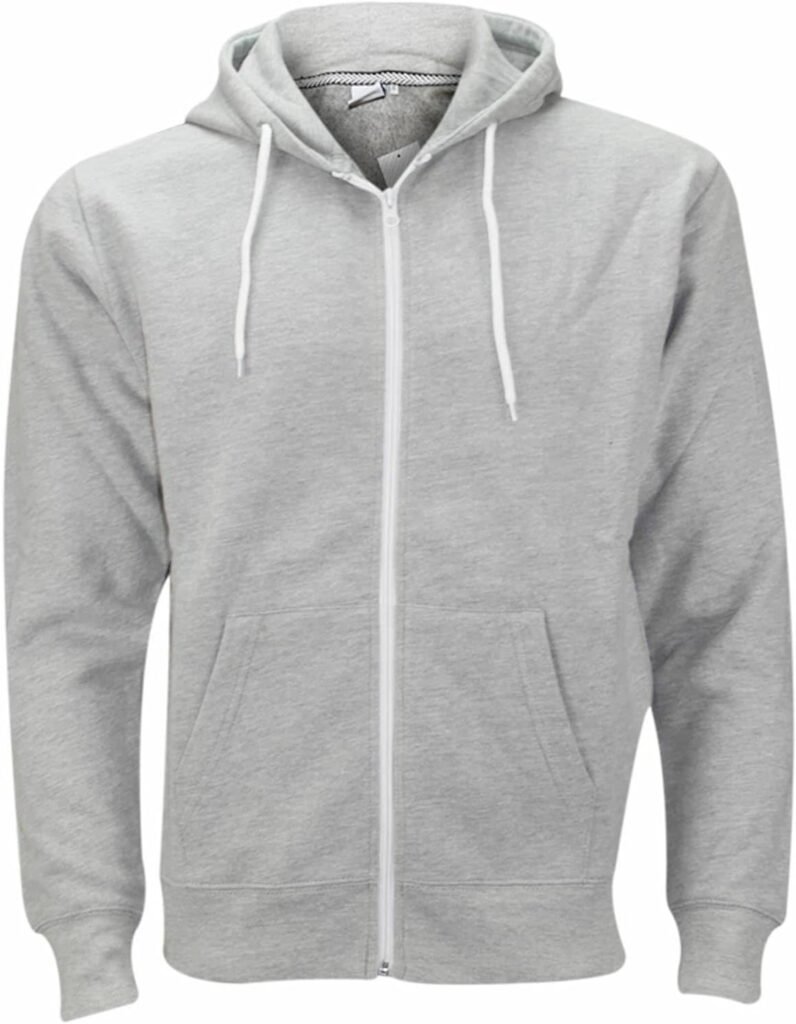 Indigo Soul Mens Big Size Plain Fleece Zip Up Hoodie Jacket Hooded Sweatshirt Hoody Top Zipper Plus XL – 5XL