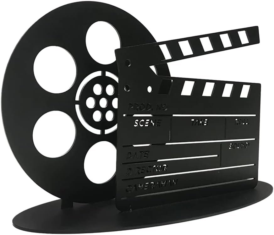 Indoor Outdoor Film Clapper Board and Film Reel Vintage Movie Ornament Hollywood Gifts Studio Camera Professional Director Cut Scene Classic at The Movies