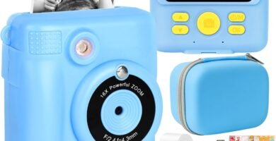 Instant Print Camera for Kids,Flexiver Christmas Birthday Gifts for Girls Boys Age 3-12,32GB SD Card HD Digital Video Cameras for Toddler,16x Digital Zoom,2.4″ Screen with Storage Bag (Blue)