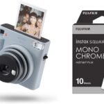 Instax SQUARE SQ1 instant film camera, Automatic exposure and Built-in selfie lens, Chalk White & SQUARE instant Film 50 shot pack, white Border, suitable for all SQUARE cameras and printers