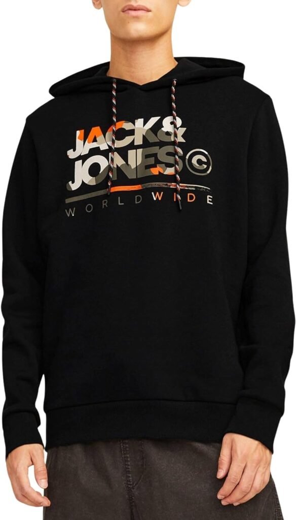JACK & JONES Men’s Jjluke Sweat Hooded Sweatshirt
