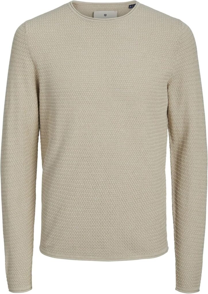 JACK & JONES Mens Textured Crew Neck Jumper JACK & JONES Mens Textured Crew Neck Jumper