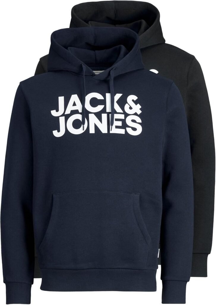 JACK&JONES Logo Men’s pullover printed multi-pack sweatshirts, Regular Fit, 2pk