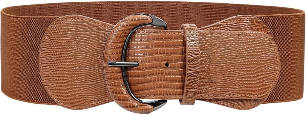 JASGOOD Women Stretchy Wide Waist Belt for Dress Ladies Elastic Belt Hook Buckle for Costume