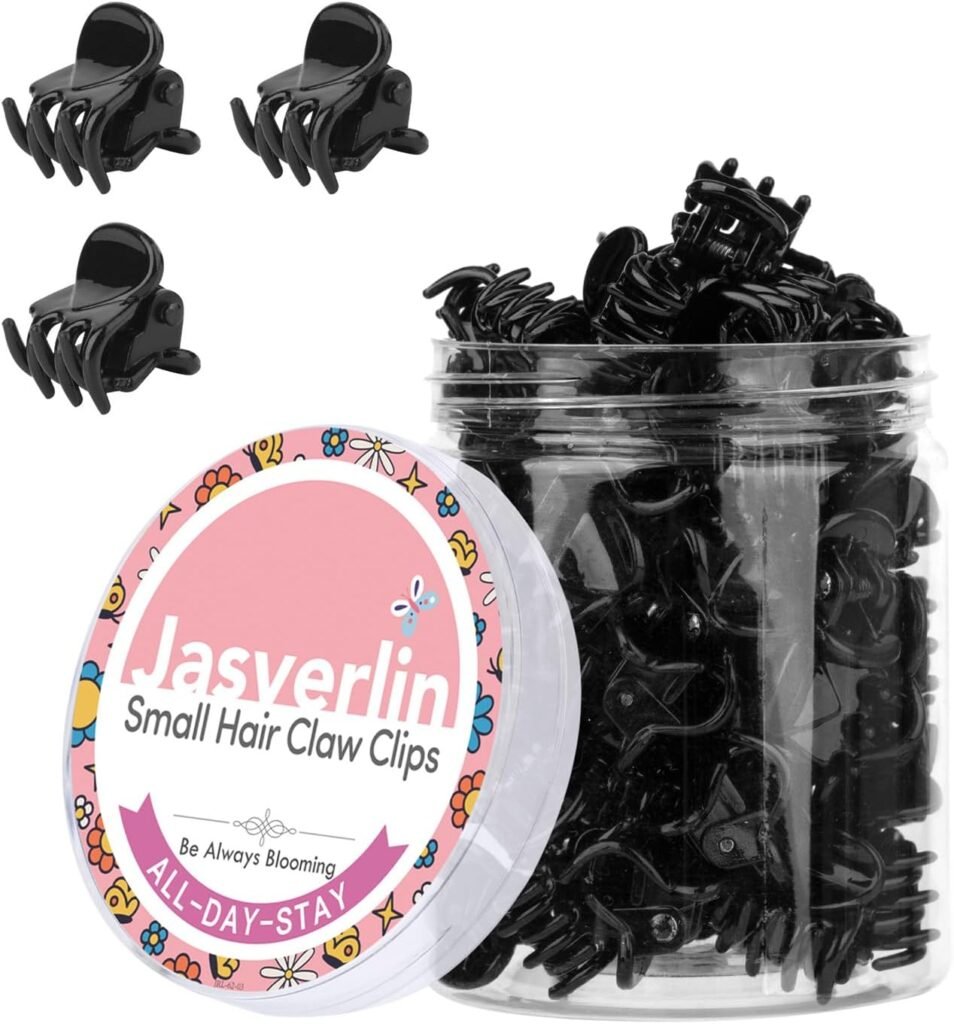 JASVERLIN Mini Hair Clips Black, Non-Slip Small Hair Claw Clips Plastic Short Hair Accessories for Women Girls 50 pcs (Black) JASVERLIN Mini Hair Clips Black, Non-Slip Small Hair Claw Clips Plastic Short Hair Accessories for Women Girls 50 pcs (Black)