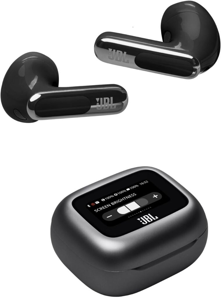 JBL Live Flex 3 Wireless Bluetooth Earbud Headphones with 50-Hour Battery Life, True Adaptive Noise-Cancelling and High-Resolution JBL Signature Sound, IP54 Waterproof, Open-Back Stick Design, Black