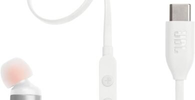 JBL Tune 310 C Hi-Res Wired Earbuds with Microphone, Flat Tangle-Free Cable, 3-Button Remote, EQ Presets Control and Volume Adjustment, White