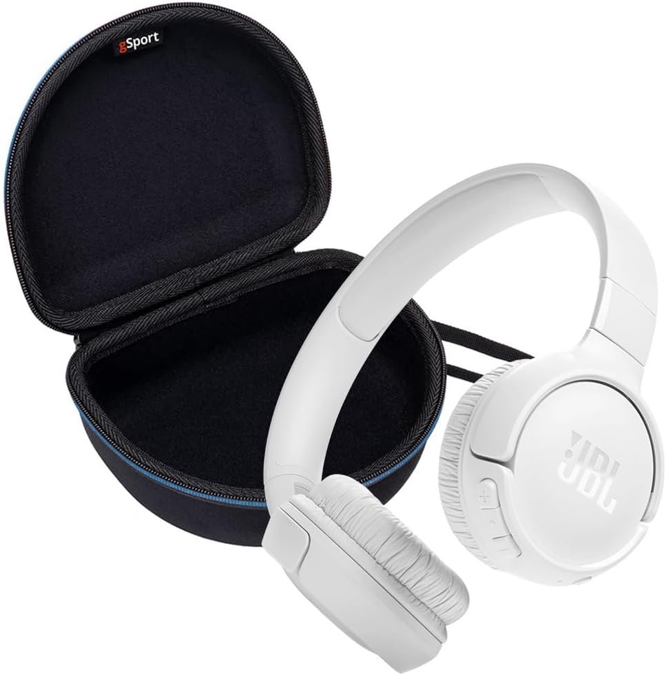 JBL Tune 520BT Wireless On Ear Bluetooth Headphone Bundle with gSport EVA Case (White) JBL Tune 520BT Wireless On Ear Bluetooth Headphone Bundle with gSport EVA Case (White)