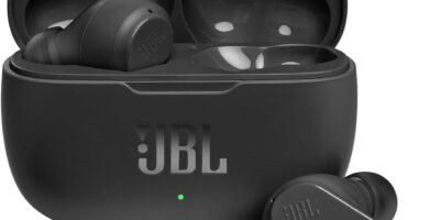 JBL Wave 200 TWS Wireless In-Ear Headphones and Charging Case, Bluetooth Earphones with JBL Deep Bass Sound and IPX2 Water Resistance, Black