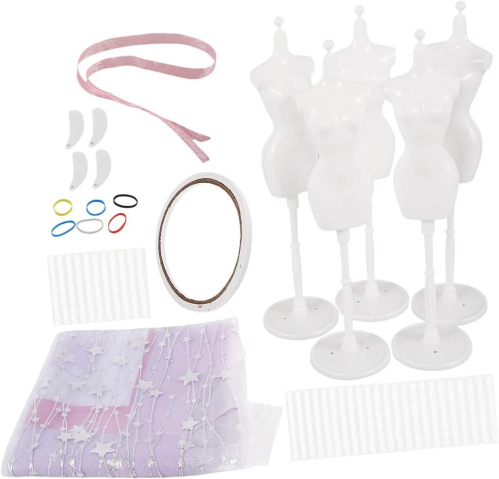 JEWEDECO 1 Set Fashion Design Mini Dress DIY Kit Craft Materials for to Create Doll Clothes Creative Arts & Crafts Toy Set for Young Designers
