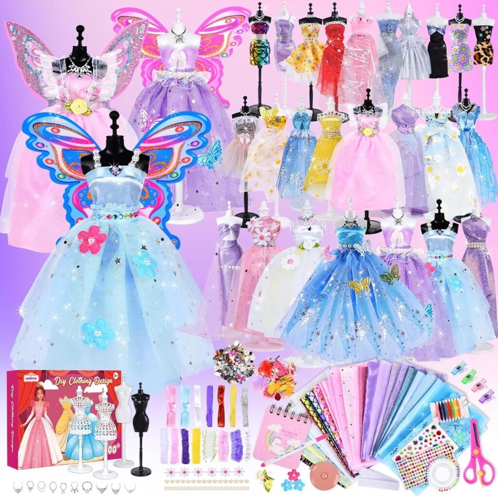 JONRRYIN Fashion Designer Kit, 900+ Design Crafts for Girls, Design Crafts for Girls, Games Fashion Kit, Learning Toys Birthday Gift Teens Kids 6+ Years Old