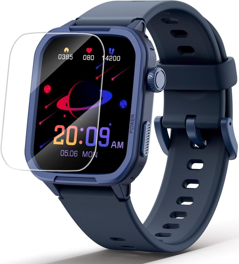 JOYELE Smart Watch for Kids, Tempered Glass Fitness Sport Watch Boy Girls Teens with 19 Sport Modes, Pedometer, Sleep Monitor, Kids Watch Birthday Gifts Toy Gift for Girls Boys 6-16 (Blue)