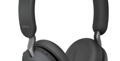 Jabra Evolve2 65 Wireless PC Headset – Noise Cancelling Microsoft Teams Certified Stereo Headphones With Long-Lasting Battery – USB-C Bluetooth Adapter – Black