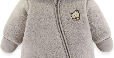 JiAmy Newborn Baby Winter Hooded Romper, Cartoon Zipper Footie Fleece Snowsuit Jumpsuit Outfits 0-12 Months