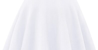 KEREDA Kids Teen Girls High Waist Stretch Plain Flippy Flared Pleated Skater School Skirts KEREDA Kids Teen Girls High Waist Stretch Plain Flippy Flared Pleated Skater School Skirts