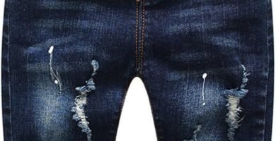 KIDSCOOL SPACE Baby Girl Boy Jeans,Little Kid Elastic Waist Ripped Denim Pants
