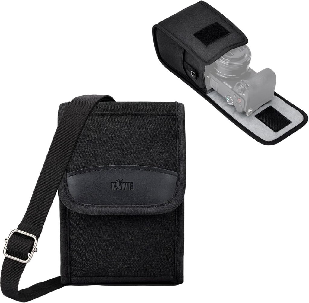 KIWIFOTOS Compact Camera Sling Bag, Travel Pouch Case, Camera Shoulder Bag SLR/Mirrorless Digital Camera and Lenses for Canon, Nikon, Sony, Fujifilm, Ricoh with Shoulder Strap (Black) KIWIFOTOS Compact Camera Sling Bag, Travel Pouch Case, Camera Shoulder Bag SLR/Mirrorless Digital Camera and Lenses for Canon, Nikon, Sony, Fujifilm, Ricoh with Shoulder Strap (Black)