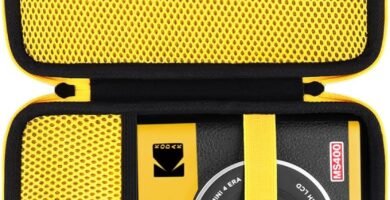 KODAK Mini Shot 4 ERA 4PASS 2-in-1 Instant Camera and Photo Printer Hard Travel Protective Carrying Case with Shoulder Strap by Khanka,Case Only,Black,Yellow Zipper KODAK Mini Shot 4 ERA 4PASS 2-in-1 Instant Camera and Photo Printer Hard Travel Protective Carrying Case with Shoulder Strap by Khanka,Case Only,Black,Yellow Zipper