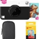 KODAK Printomatic Instant Camera (Black) Basic Bundle + Zink Paper (20 Sheets) + Deluxe Case