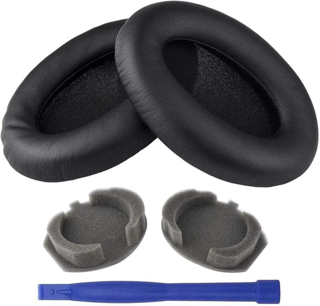 KOOLEVER 1 Pair Ear Cushions for Sony WH-1000XM3 Replacement Headphone Foam Pads, Extra Thick Isolation Noise Memory Foam Earpads, Headphone Ear Pads Protein Leather Black