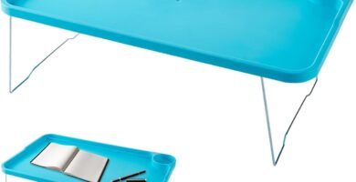 KYEQATY Lap Desk with Leg Folding Laptop Bed Table Lazy Simple Laptop Tray for Bed with Cup Holder and Card Slot for Breakfast Student Dormitory Sofa Balcony Blue Home Kitchen Use KYEQATY Lap Desk with Leg Folding Laptop Bed Table Lazy Simple Laptop Tray for Bed with Cup Holder and Card Slot for Breakfast Student Dormitory Sofa Balcony Blue Home Kitchen Use
