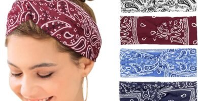 Kavya Wide Hair bands for Women Boho Headbands for Women’s Hair Elastic Soft 6 Pieces Headband Print Head bands Adult Women Accessories Yoga Sports Hairband Multicoloured Thin Headscarf