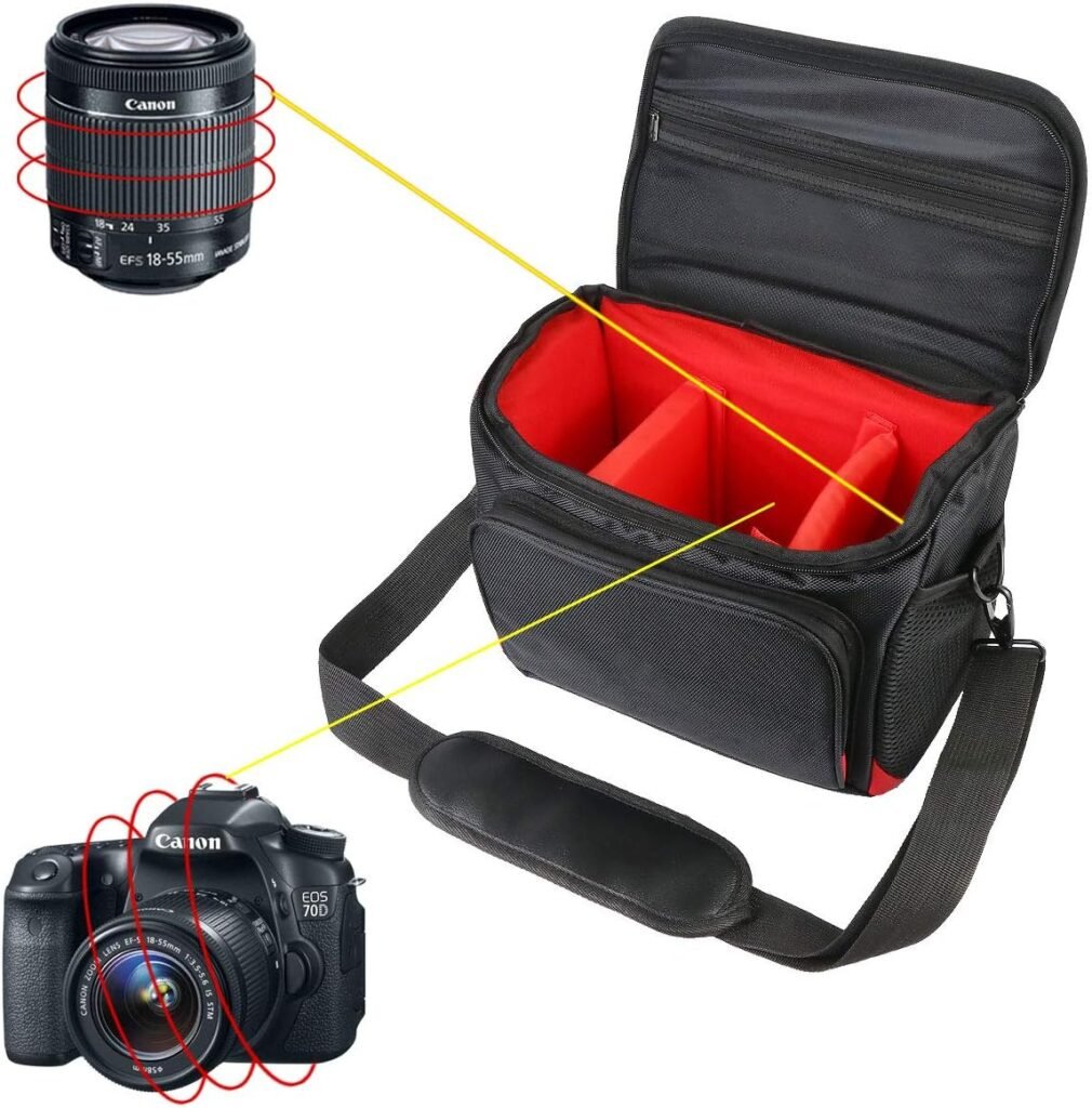 Khanka Hard Shoulder Bag Camera Case Compatible for Nikon D3400 D5100 D5600 D3500 D5500 D7500,D7200,D750,D850/ Canon EOS M50,EOS 4000D, 2000D Camera and Lens. (XL, Black/Red) Khanka Hard Shoulder Bag Camera Case Compatible for Nikon D3400 D5100 D5600 D3500 D5500 D7500,D7200,D750,D850/ Canon EOS M50,EOS 4000D, 2000D Camera and Lens. (XL, Black/Red)