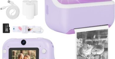 Kids Camera, Dual Camera Kids Camera Instant Print for Girls Boys With Print Photo Paper & Color Pens for DIY, Gifts for 3 4 5 6 7 8 9 10 Year Olds Girls Boys, 32Gb Sd Card – Purple