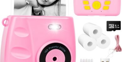 Kids Camera Instant Print – 2.4″ 1080P Instant Camera for Kids with 32G Card &3 Rolls Print Photo Paper, Kids Digital Camera,Christmas Birthday Toys Gifts for Boys Girls Age 3-12 (Pink)