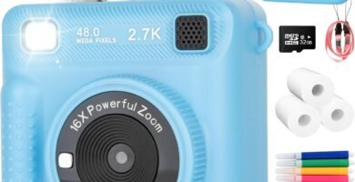 Kids Camera Instant Print for Girls Boys – 2.4” 1080P Instant Print Camera with 32GB Card & 3 Rolls Print Paper 16x Digital Zoom Birthday Toys Gifts for Kids Age 3-14 (Blue)