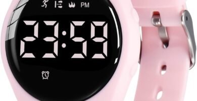 Kids Digital Watch, Fitness Tracker with Alarm Clock, Stopwatch, Sleep Monitor, No App Sport Watches for Kids Teens, IP68 Waterproof, Great Gift for Girls Boys T6F-Pink Made in China