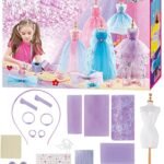 Kids Fashion Design Kit – Creative Dress Making Kit – Girls Crafts Kit, Creativity Arts & Crafts Kit Learning Toys, Children Clothes Design Kit for Home, Kindergarten, Nursery