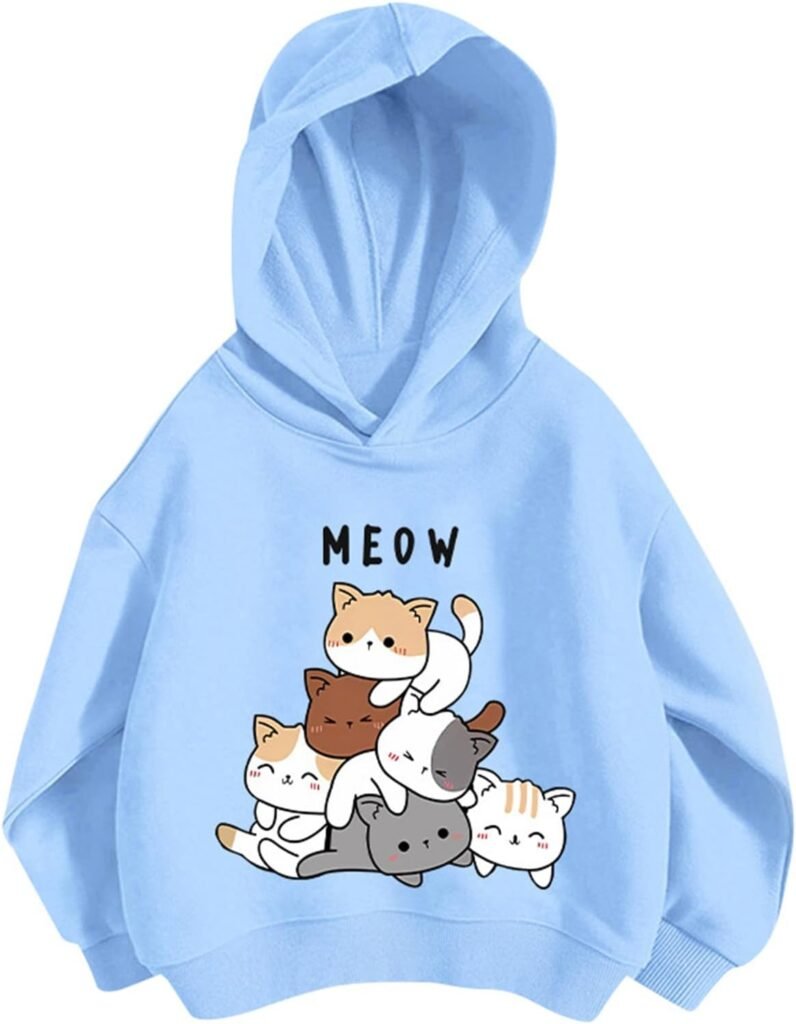 Kids Girls Sports Shirt Boy Girl Casual Print Personality Hoodie Pullover Hooded Sweatshirt with No Pocket Tops Jumper and Hoodies for Teen Girls