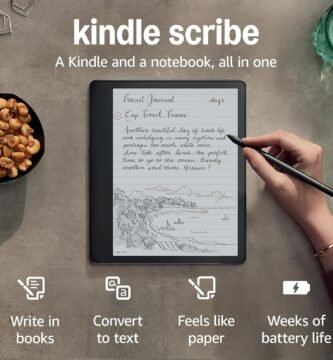 Kindle Scribe (2022 release) – 16 GB, the first Kindle and digital notebook, all in one, with a 10.2″ 300 ppi Paperwhite display, includes Premium Pen