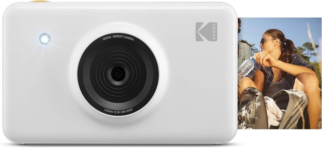 Kodak Mini Shot Wireless Instant Digital Camera & Portable Photo Printer, LCD Display, Premium Quality Full Color Prints, Compatible w/iOS & Android (White)