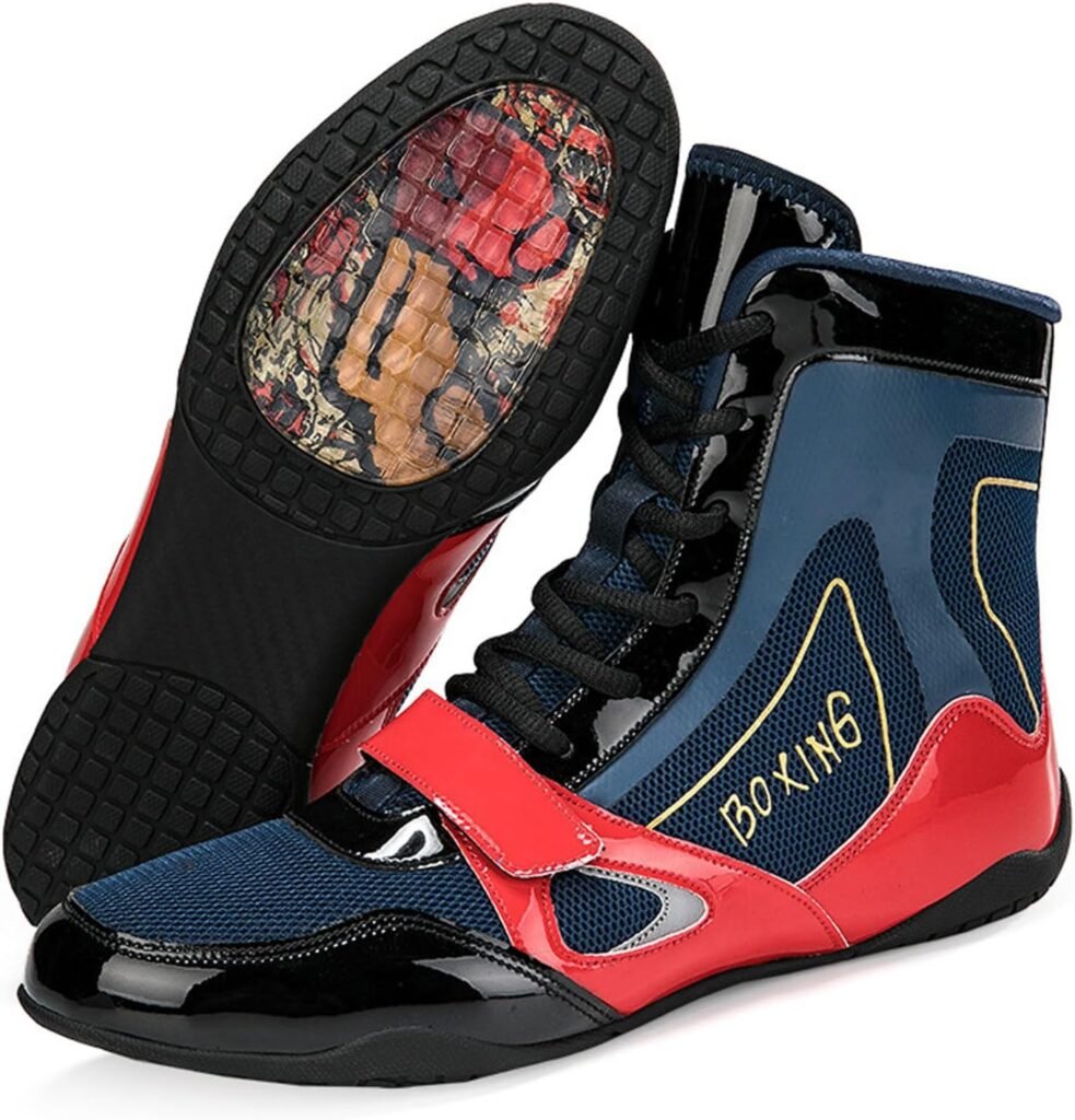 Kraftpaid Boxing Boots Mens Boys,Boys Boxing Footwear Boxing Shoes,Wrestling Shoes Teenagers,Rubber Sole,Breathable Non-Slip,for Fighting Shoes Powerlifting Bodybuilding Boots Footwear.