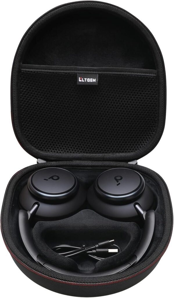 L LTGEM Carrying Case for soundcore by Anker Q20 Q20i Q30 Q35 Q45 H30i Space One Hybrid Active Noise Cancelling Headphones – Portable Travel Bag (Case Only) – Black