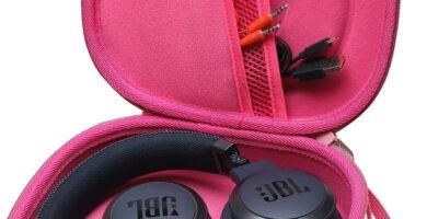 L LTGEM Hard Case for JBL LIVE 650BTNC, 500BT, 660NC or JBL Tune 770NC, 710BT, 760NC, 660NC, 510BT, 520BT Folding Headphone – Portable Travel Bag (Case Only) (Rose)
