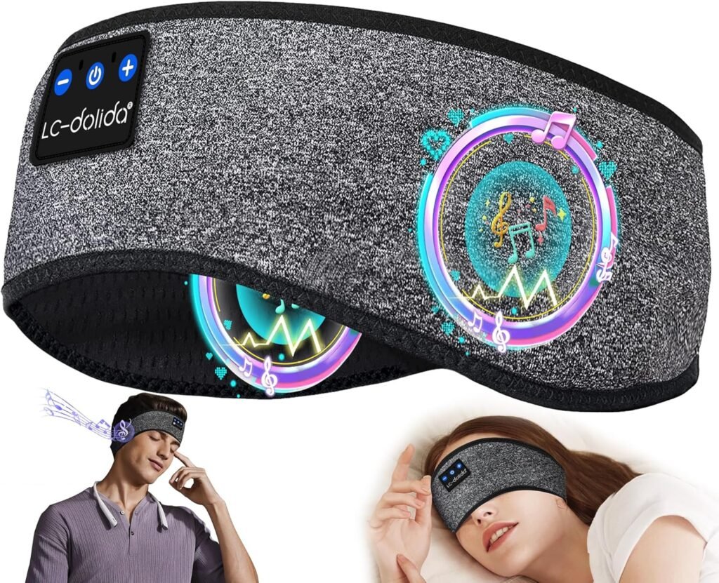 LC-dolida Sleep Headphones Bluetooth Headband, Elastic Sleeping Headphones with Microphone 10-14Hrs Long Play Time Tech Gadgets for Men Women,Soft Headphones for Workout Subway LC-dolida Sleep Headphones Bluetooth Headband, Elastic Sleeping Headphones with Microphone 10-14Hrs Long Play Time Tech Gadgets for Men Women,Soft Headphones for Workout Subway