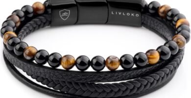 LIVLOKO Mens Bracelet Leather Black Multi-Layer Bracelet for Men Magnetic Clasp Rope Wristband Mens Gift for Boyfriend LIVLOKO Mens Bracelet Leather Black Multi-Layer Bracelet for Men Magnetic Clasp Rope Wristband Mens Gift for Boyfriend