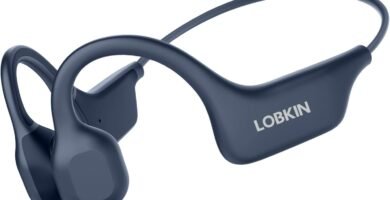 LOBKIN Bone Conduction Headphones Bluetooth 5.3, Wireless Open Ear Headphones with Mic, IPX5 Waterproof Sports Headphones for Running, Cycling, Workout