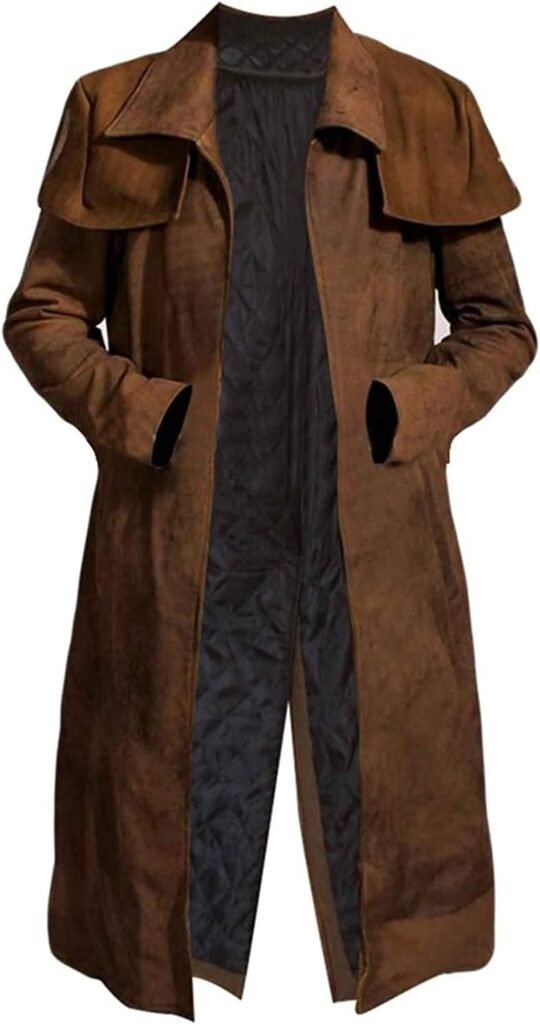LP-FACON New Vegas A7 NCR Veteran Ranger Cowboy Full Length Trench Suede Leather Armor Duster Coat for Men