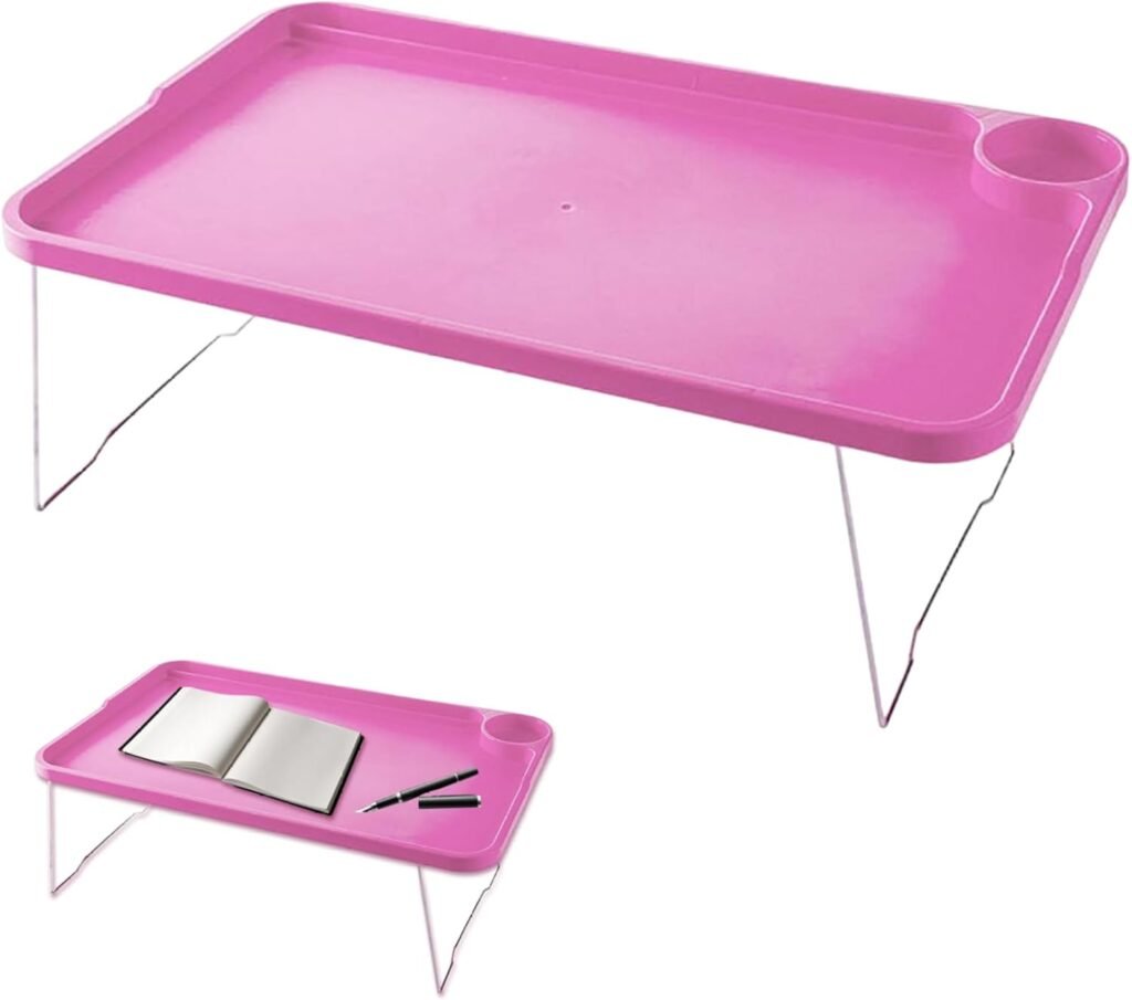 Lap Desk With Leg Folding Laptop Bed Table Lazy Simple Laptop Tray for Bed With Cup Holder And Card Slot for Breakfast Student Dormitory Sofa Balcony Rose Red Laptop Bed Tray Lap Table for Bed Bed Des
