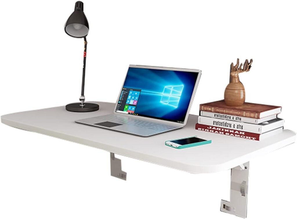 Laptop Bed Table Folding Desk Dorm Desk Notebook Stand Reading Holder Study Student Writing Desk(65X25cm/25.5X9.8in,White)